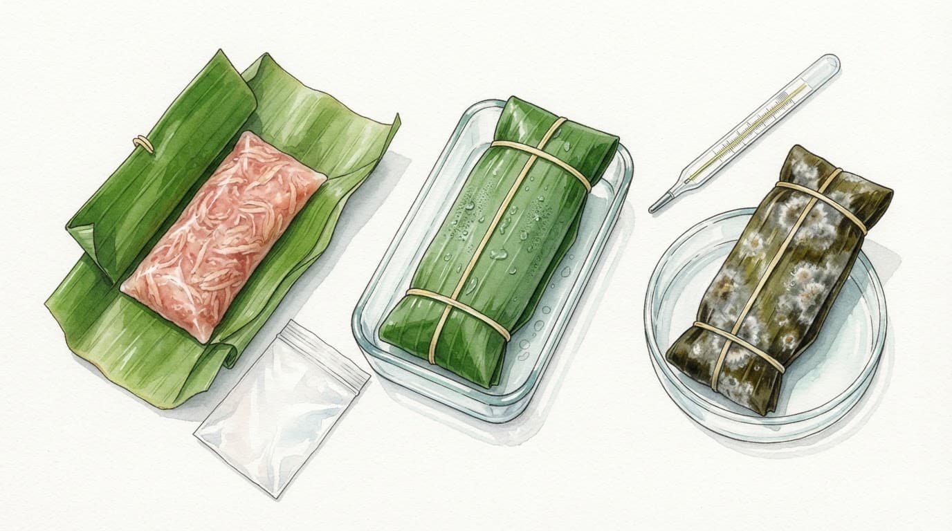 Ba mẫu sản phẩm cho thấy trạng thái đạt, ẩm nhẹ và mốc.