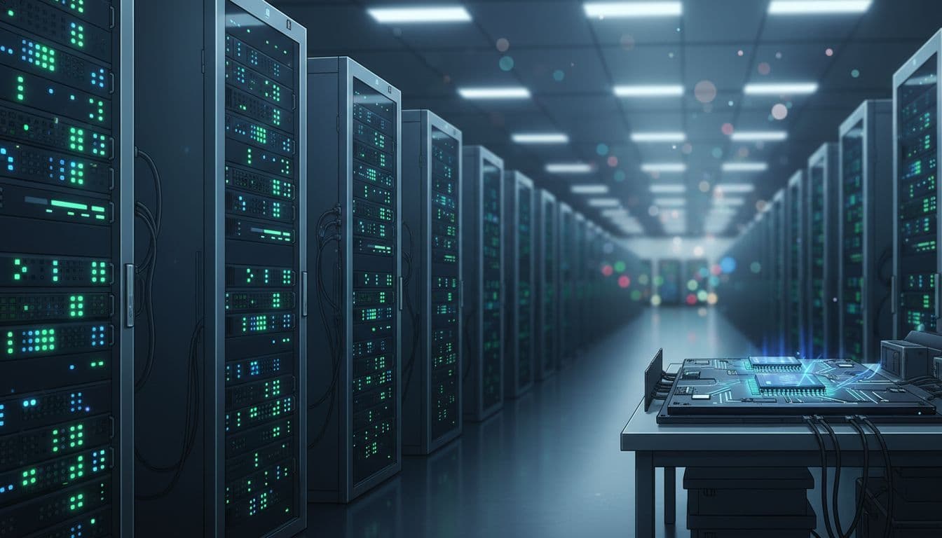 Reasons Nvidia Could Beat the Market Again in 2026 2 Rows of servers in a data center representing AI infrastructure demand