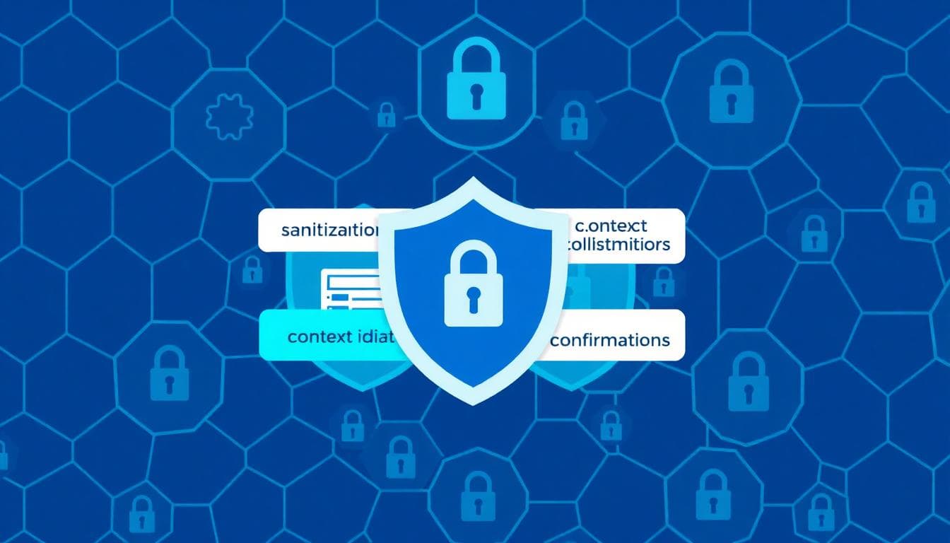 Security illustration of layered defenses for AI agents