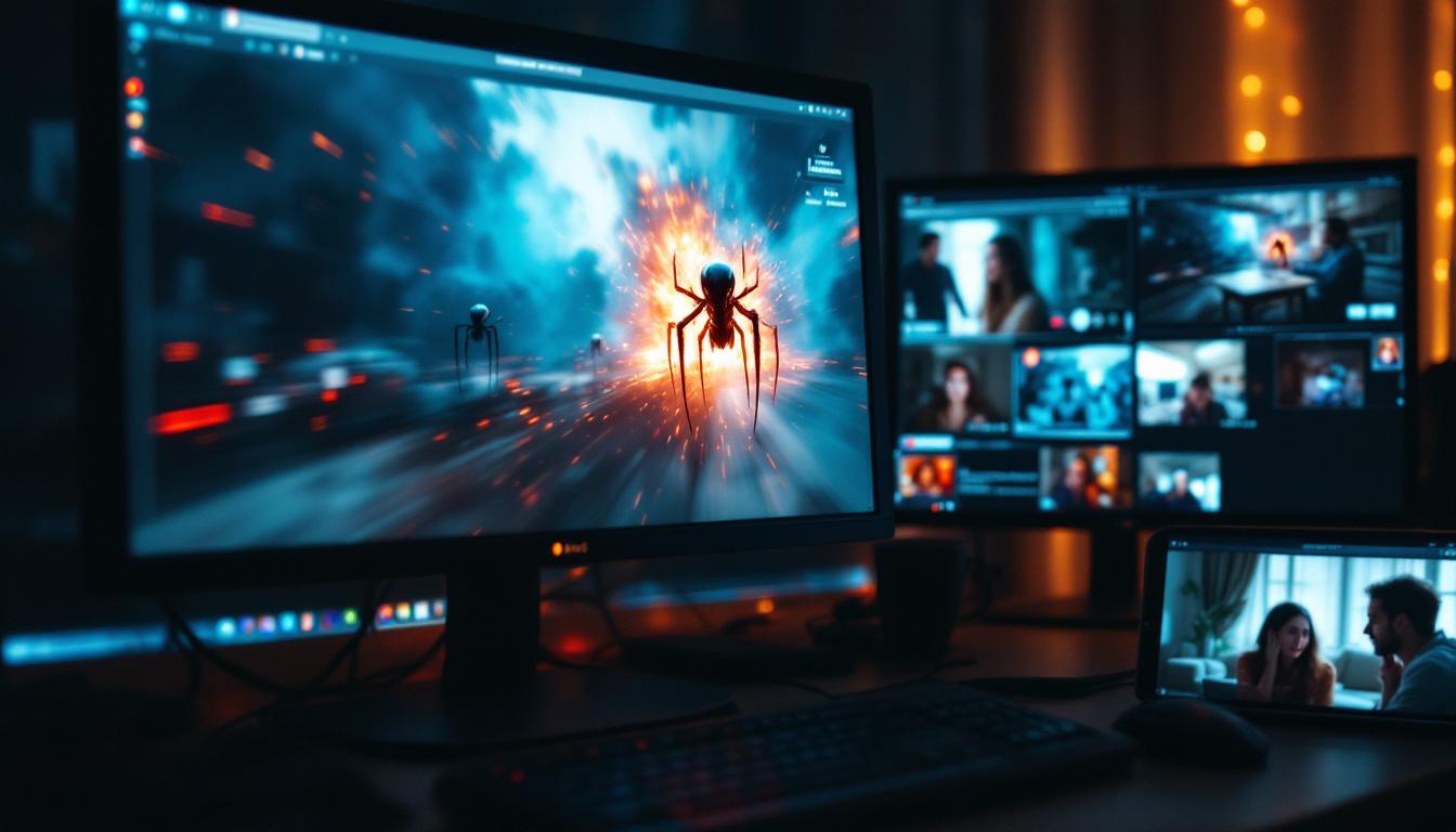 Featured Image inside article: Digital alien invasion through screens at home