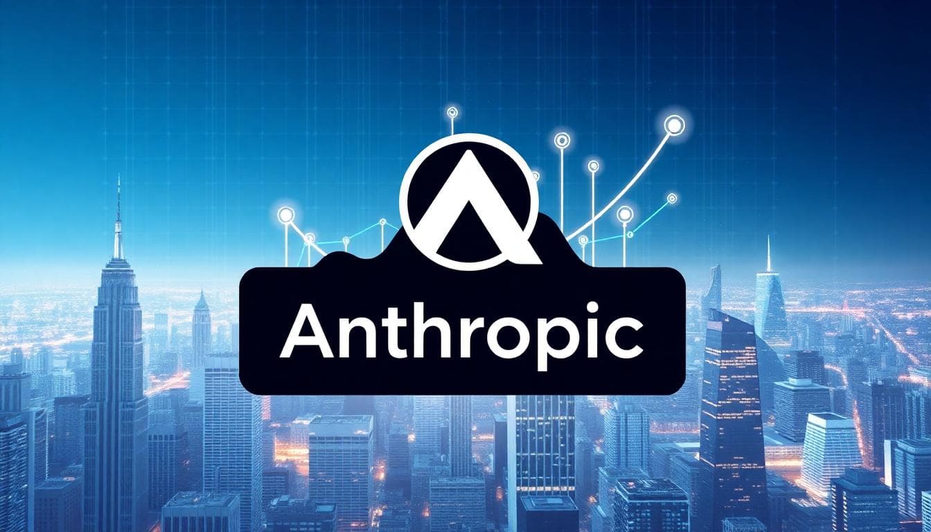 Concept of large scale AI investment and growth around an Anthropic style icon