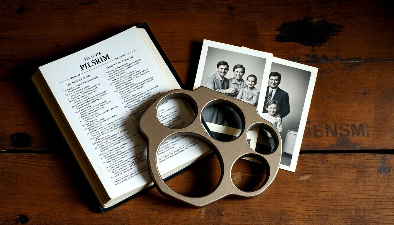 John Pilgrim in The Punisher: Why the Show Gave Marvel’s Dark Villain a More Redemptive Ending 3 Image: Still life: bible, knuckledusters, and a family photo on a battered table—symbols of Pilgrim's inner struggle