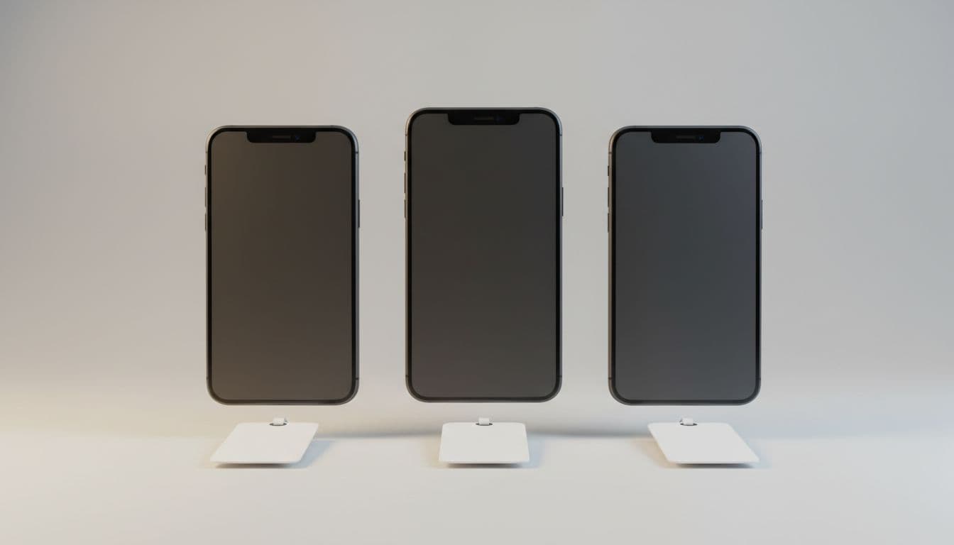 Three generic smartphones side by side, representing price and value comparisons in the budget phone market