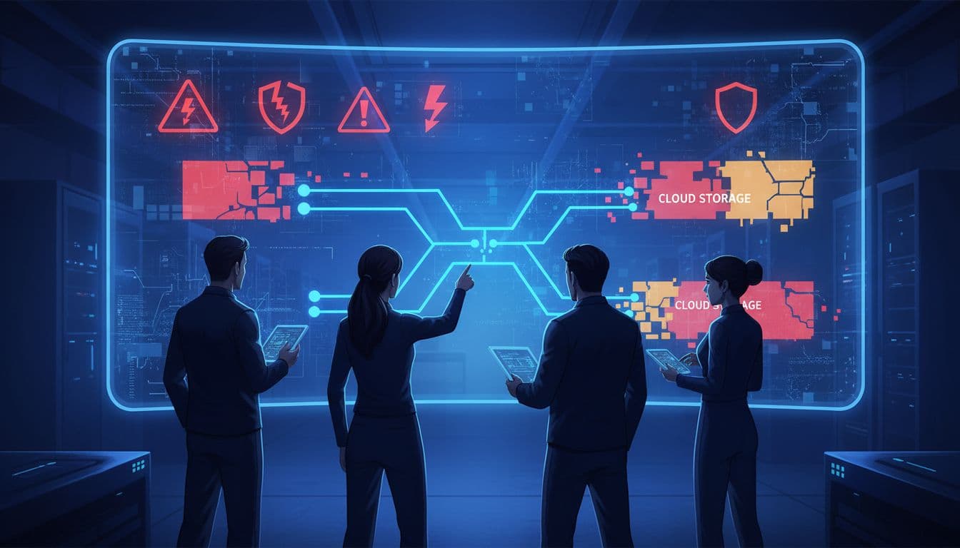 IT team reviewing a cloud service disruption dashboard