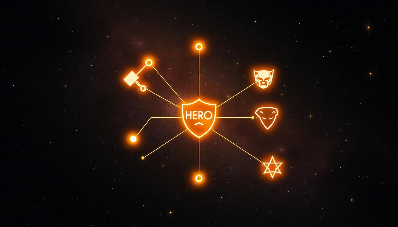 Most Important Marvel Characters in the MCU: Iron Man, Loki, and Beyond 3 Cosmic constellation of hero-themed icons linked by glowing lines on a deep-space backdrop