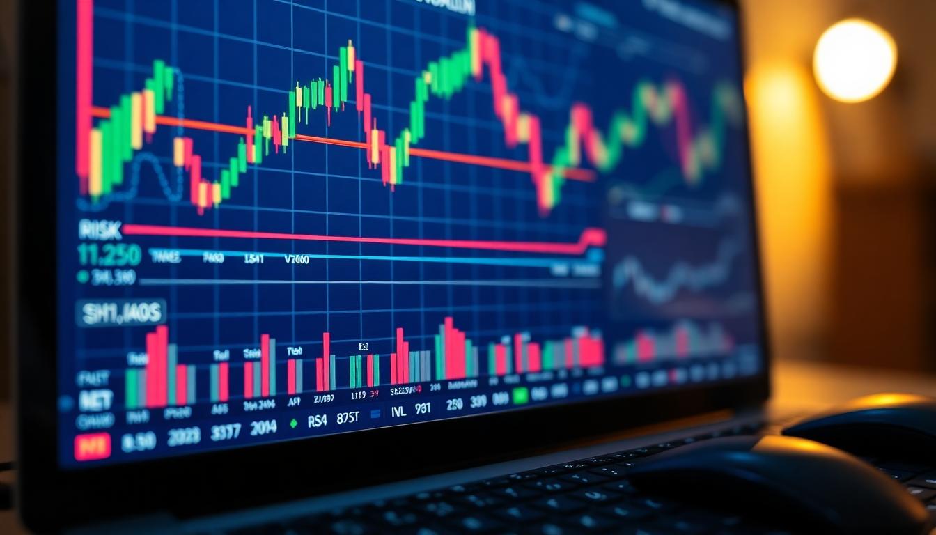 Close-up of crypto options trading screen with implied volatility and options chain