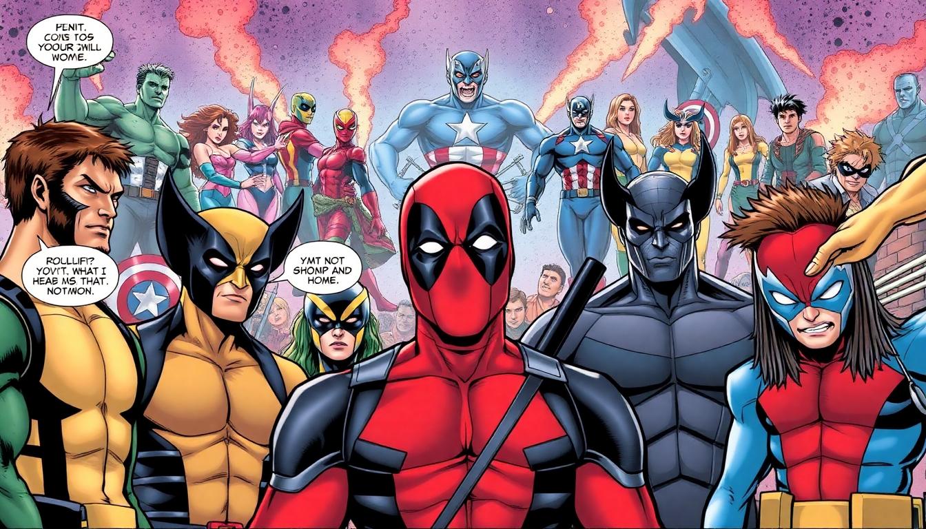 Deadpool’s Next MCU Move? Ryan Reynolds’ Instagram Fuels Avengers: Doomsday Hype 2 Image: Deadpool, Wolverine, X-Men and Avengers in a comic panel, chaos and surprise