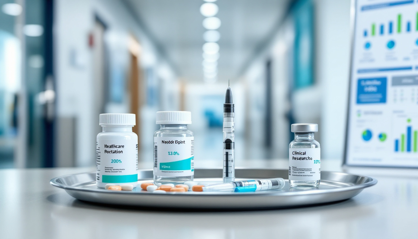 Photo-realistic image of diversified healthcare items representing pharma and medical devices