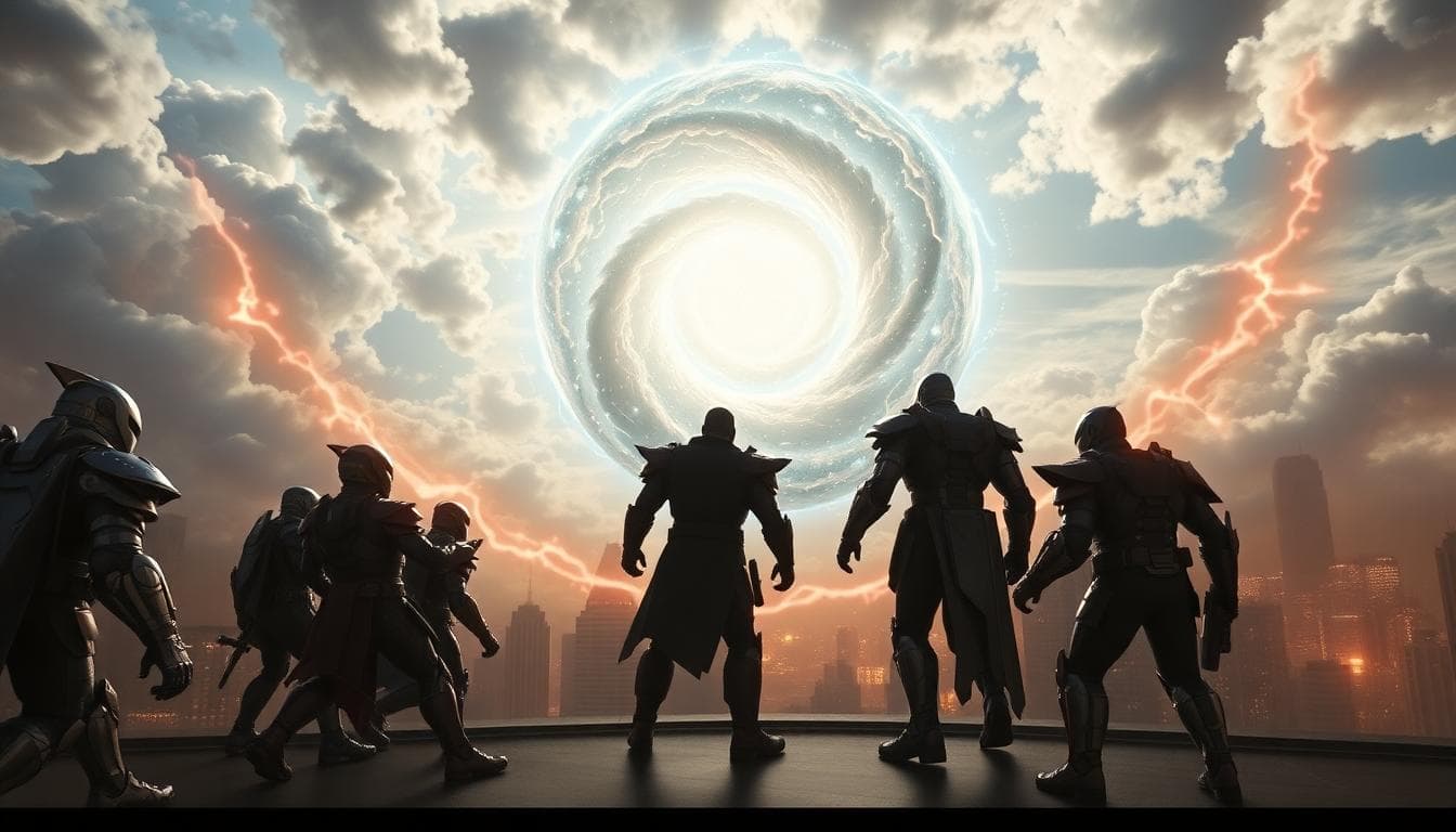 ‘Avengers: Doomsday’ Hype: Channing Tatum Says Fans Will “Lose Their Minds” 3 Epic superhero showdown concept with a team facing a cosmic anomaly above a city skyline