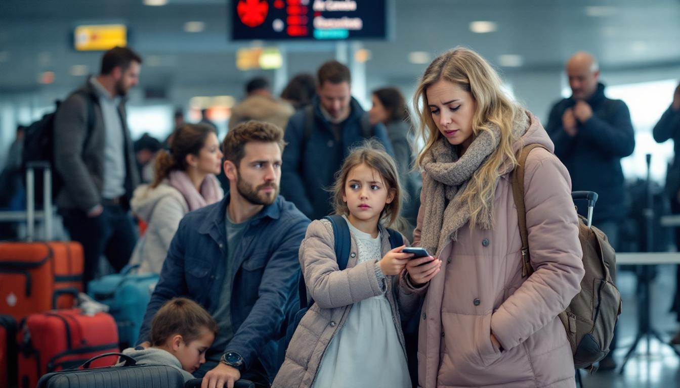 Air Canada Strike: Travelers Left Stranded as Labor Dispute Escalates 4 A stranded family at the airport