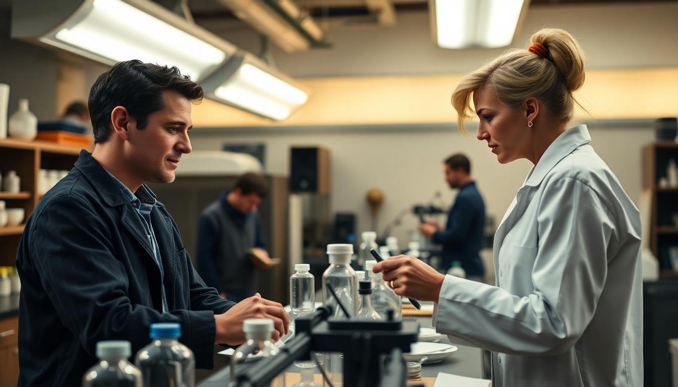 Inside "Fantastic Four: First Steps" — Matt Shakman’s Bold New Vision for Marvel’s First Family 2 Inside Article Image 1: Cast Rehearsal in Science Lab