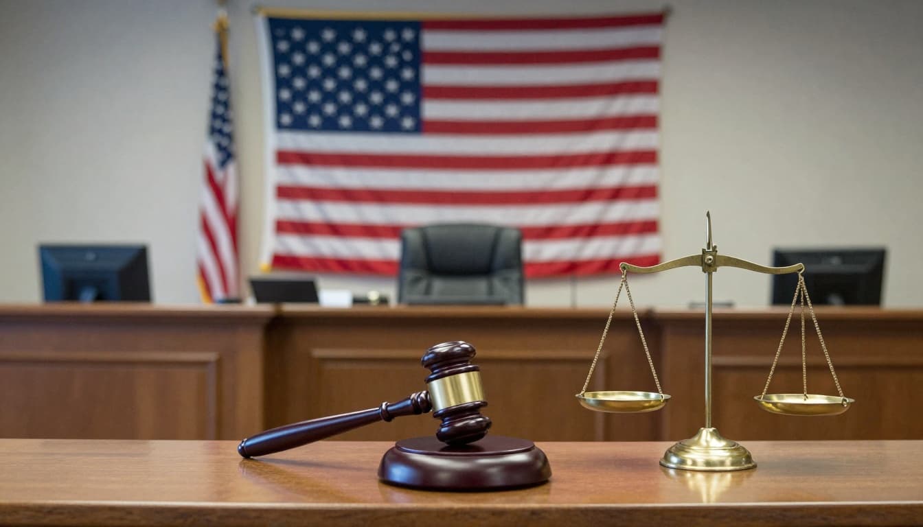 Former High-Ranking DEA Agent Accused Of Helping Mexican Cartel Traffic Drugs And Launder Millions 3 Federal courtroom interior with judge's bench, gavel, and US flag