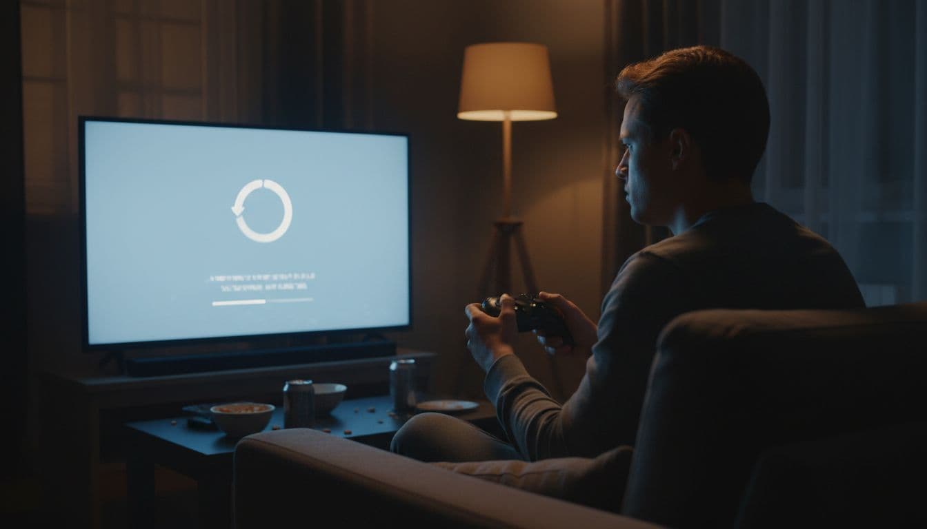 Gamer waiting on a loading or matchmaking screen during an outage