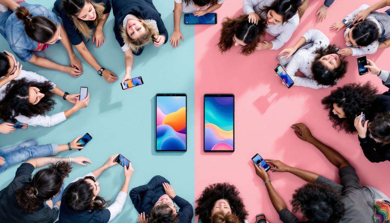 Samsung Galaxy Unpacked 2025: The Future of Foldables Gets Thinner, Smarter, and More Fun 3 Galaxy Z Flip 7 and Z Flip 7 FE side by side, one folded and one unfolded, surrounded by young users snapping selfies and checking notifications. Emphasis on colors, portability, and fun.