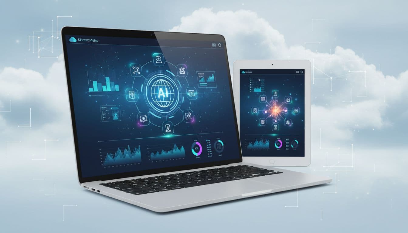 Google Cloud AI dashboard on laptop and tablet