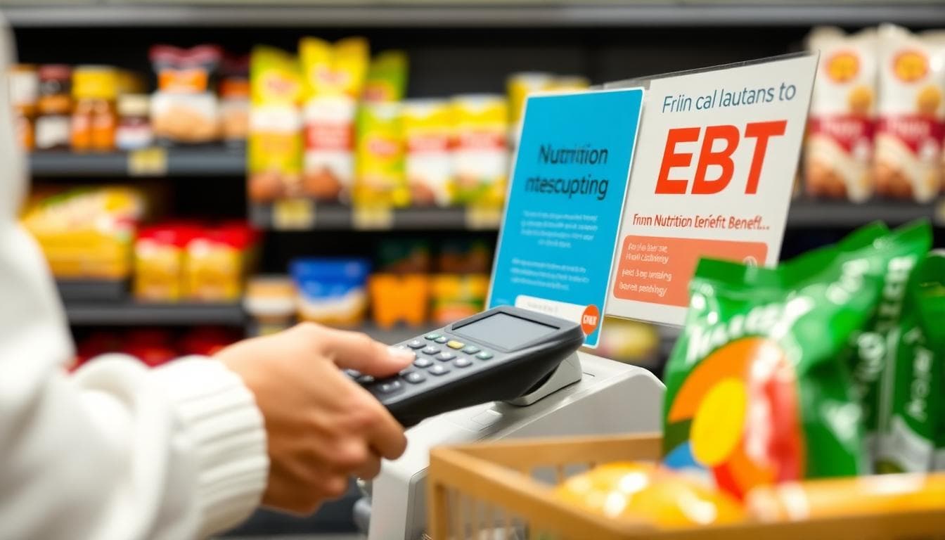 Shopper paying with an EBT card at a grocery store