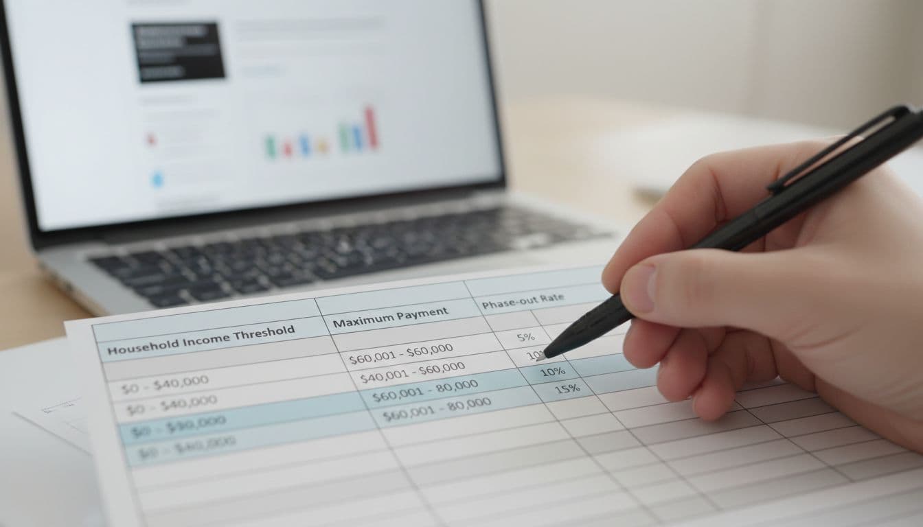 Will Americans Get a $2,000 Stimulus Check From Tariffs? What President Trump Said, and What Congress Is Doing 2 Spreadsheet showing income thresholds and phase-outs highlighted