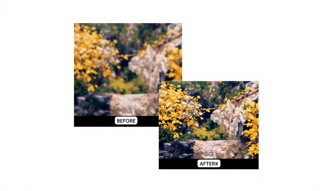 Before and after image compression comparison