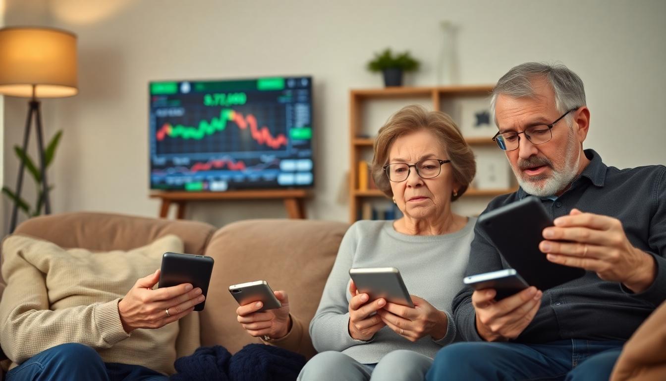 Inside Article Image 3: Individual investors and retirees at home watching the stock market