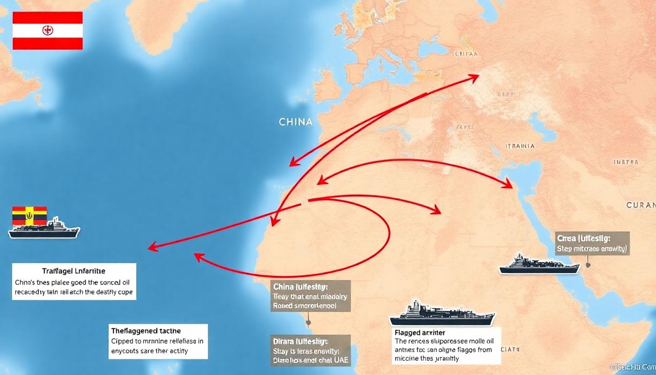 US Sanctions Clamp Down on Iran’s Global Oil and Petrochemical Trade Networks 2 Map with arrows showing Iranian oil routes to China, UAE, and global markets