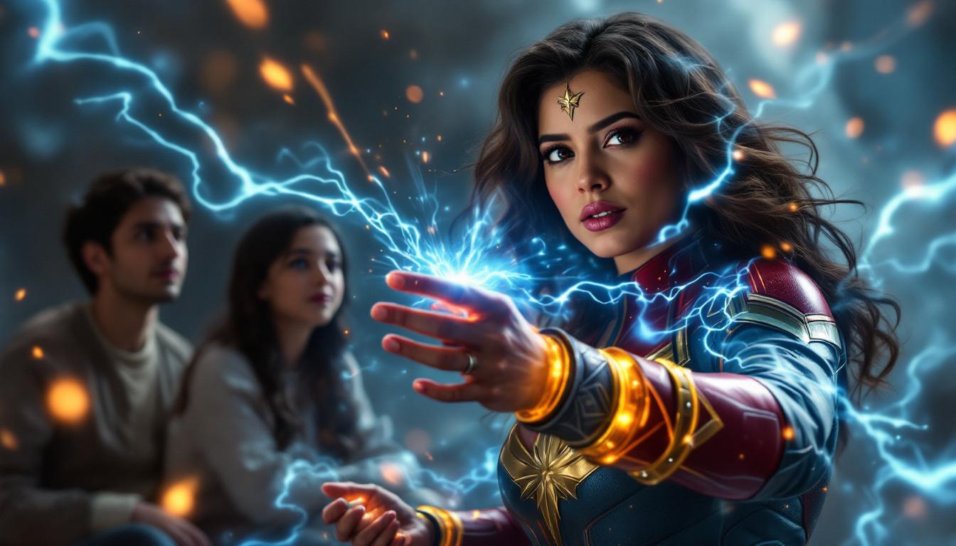 MCU vs. Comics: The Evolution of Post-Endgame Characters 3 Inside Article Image 2: Kamala Khan as Ms. Marvel, sports glowing hard-light powers with family