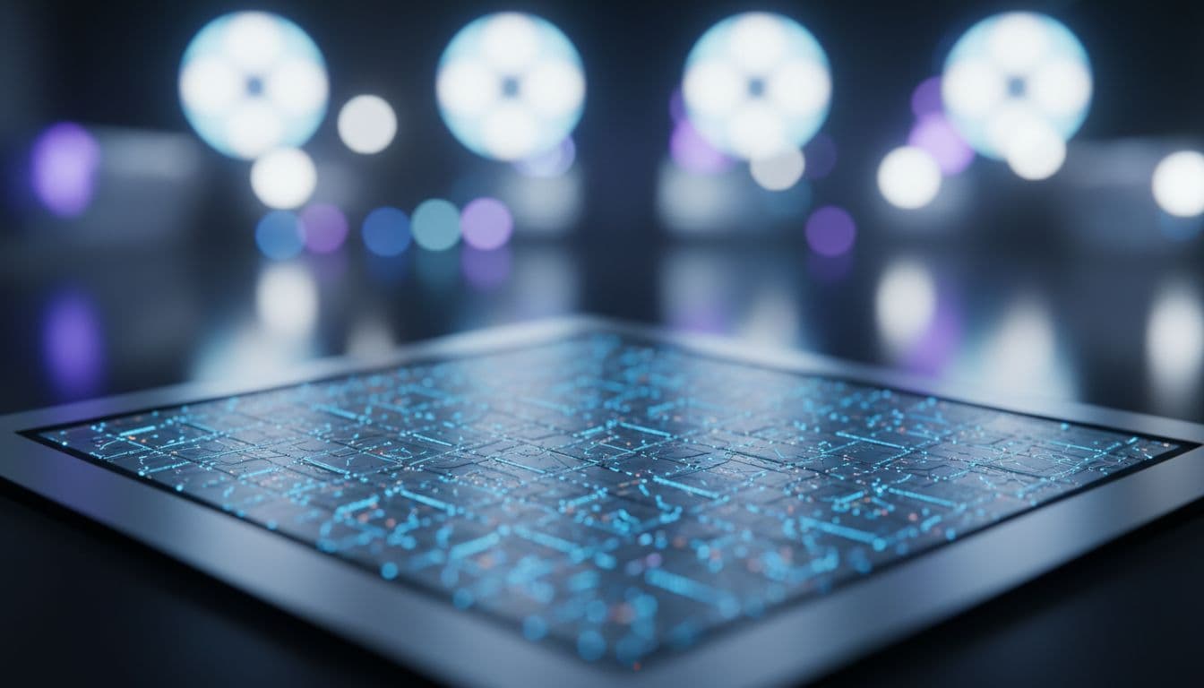 TSMC Profit Jumps 39% As 3nm Stays Sold Out: Chip Scarcity Is Real 2 Macro of a silicon wafer showing glowing 3nm-scale chiplets