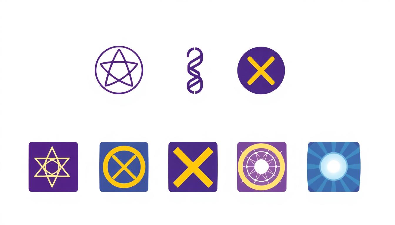 Avengers: Secret Wars Rumors Explained — X-Men, Illuminati, and Multiverse Updates 3 Minimalist vector icons hinting at the Illuminati, X-Men, and multiverse portals