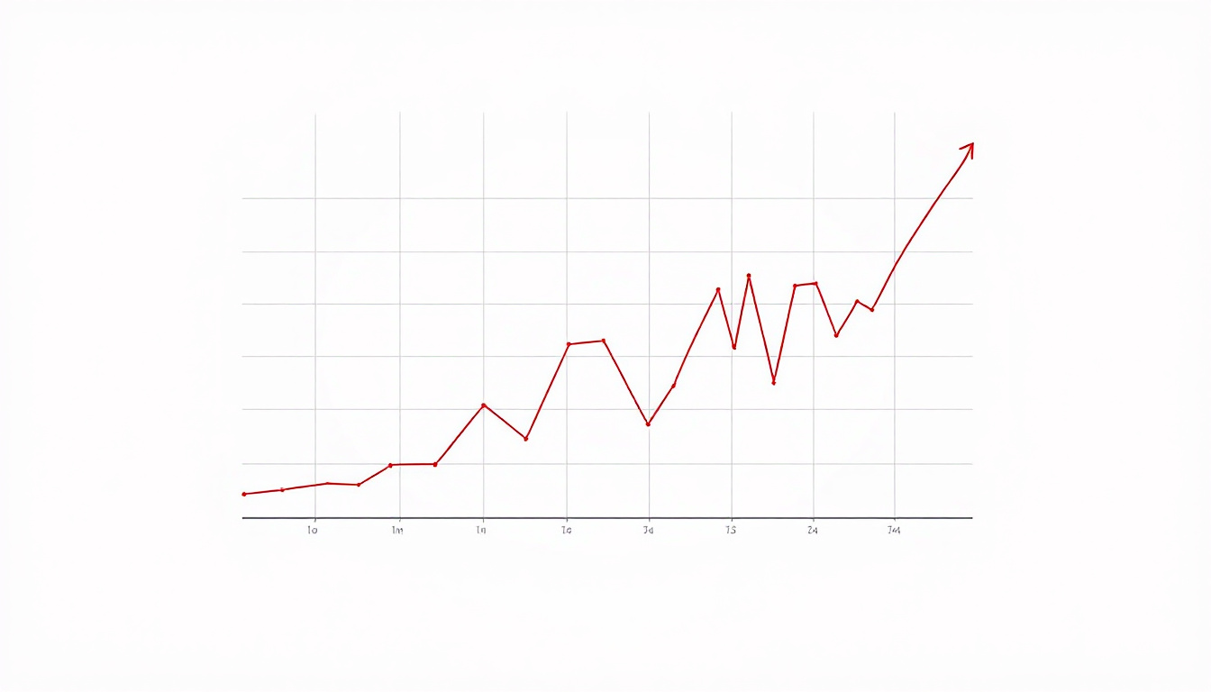 Minimalist line chart illustration showing a gentle uptrend