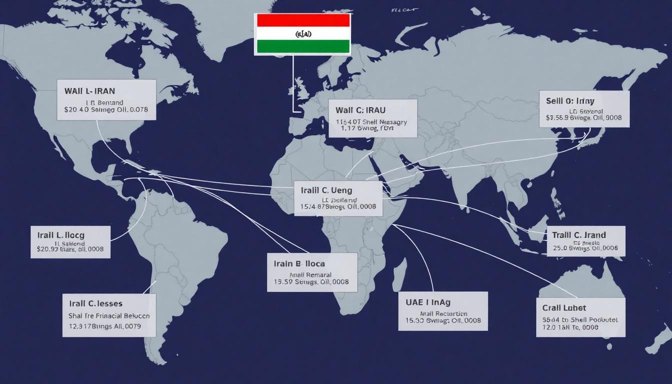 US Sanctions Clamp Down on Iran’s Global Oil and Petrochemical Trade Networks 4 Digital illustration of wire transfers and shell company links between Iran, UAE, and global centers