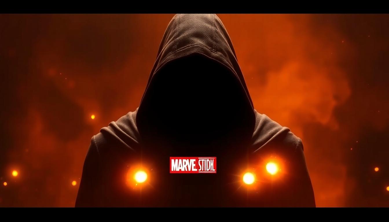 Fantastic Four: First Steps — Full Movie Breakdown, End Credits, and What’s Next for Marvel 4 A mysterious new Marvel character in a dramatic reveal, cloaked figure with a striking silhouette, glowing Marvel-style effects, teaser for future movies.