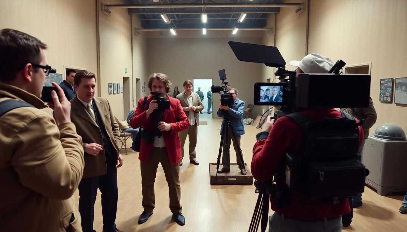 The Fantastic Four on Film: A Storied Past and a Hopeful Future 2 Inside Article Image 1: Behind the scenes—Pinewood Studios 2024, shooting in vintage style