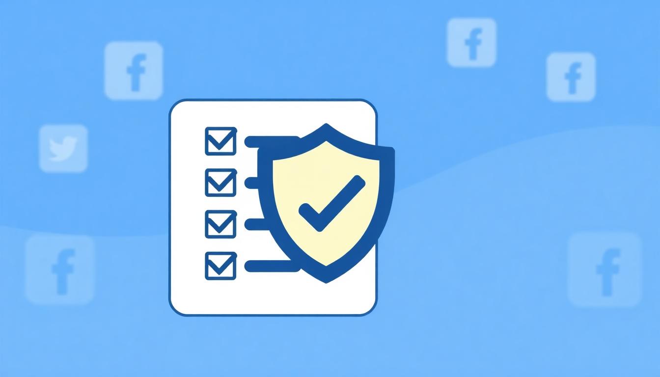 Privacy checklist with shield icon in clean vector style