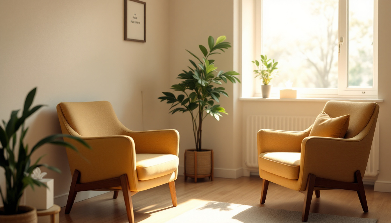 Calm counseling room prepared for students and families