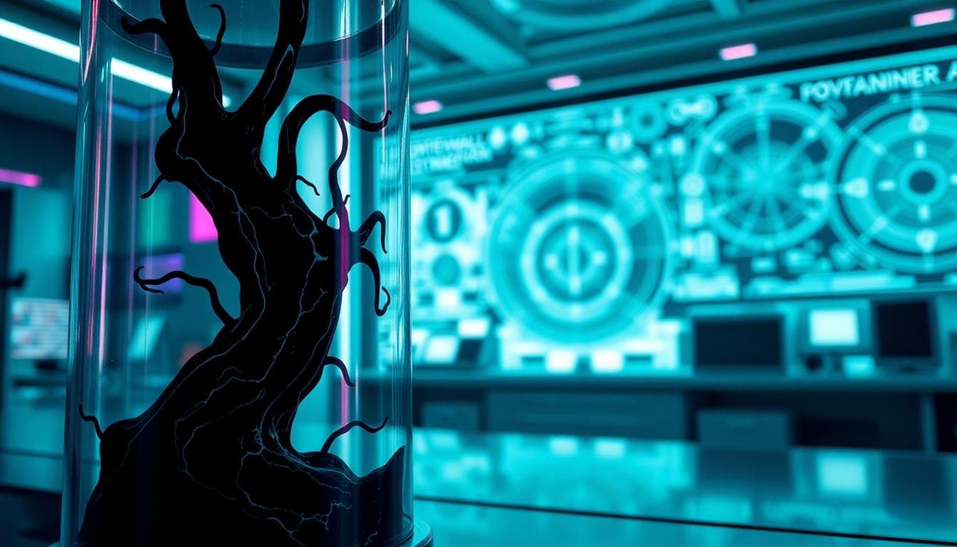 Why 2026 Could Be the Symbiote’s Biggest Year Yet ? 2 Symbiote-like black ooze in a sci-fi containment cylinder