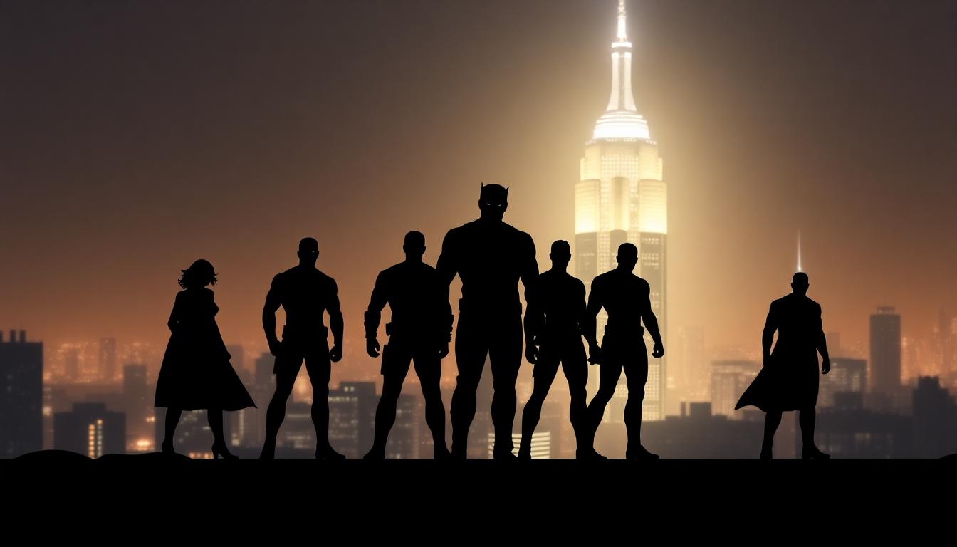 Will Daredevil Join the New Avengers? What Charlie Cox’s Comments Mean for the MCU 3 Silhouetted heroes on a rooftop with a tower glowing in the distance