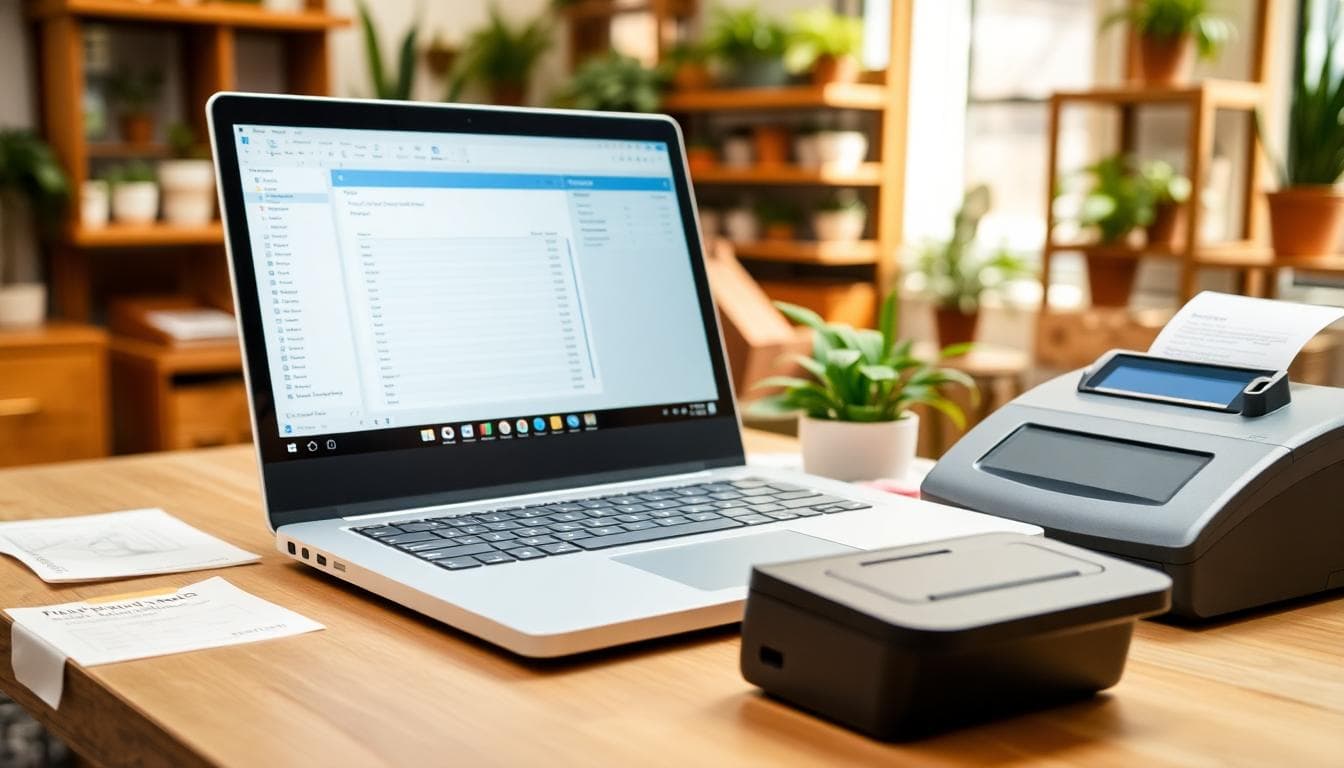 Report: Apple Readies A Low-Cost Laptop To Rival Chromebooks And Budget Windows PCs 3 Entry-level laptop on a small business counter with a spreadsheet and email open