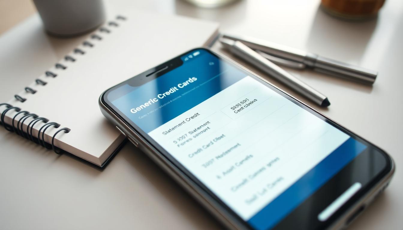 Smartphone showing a generic credit card app interface with statement credits and offers toggles