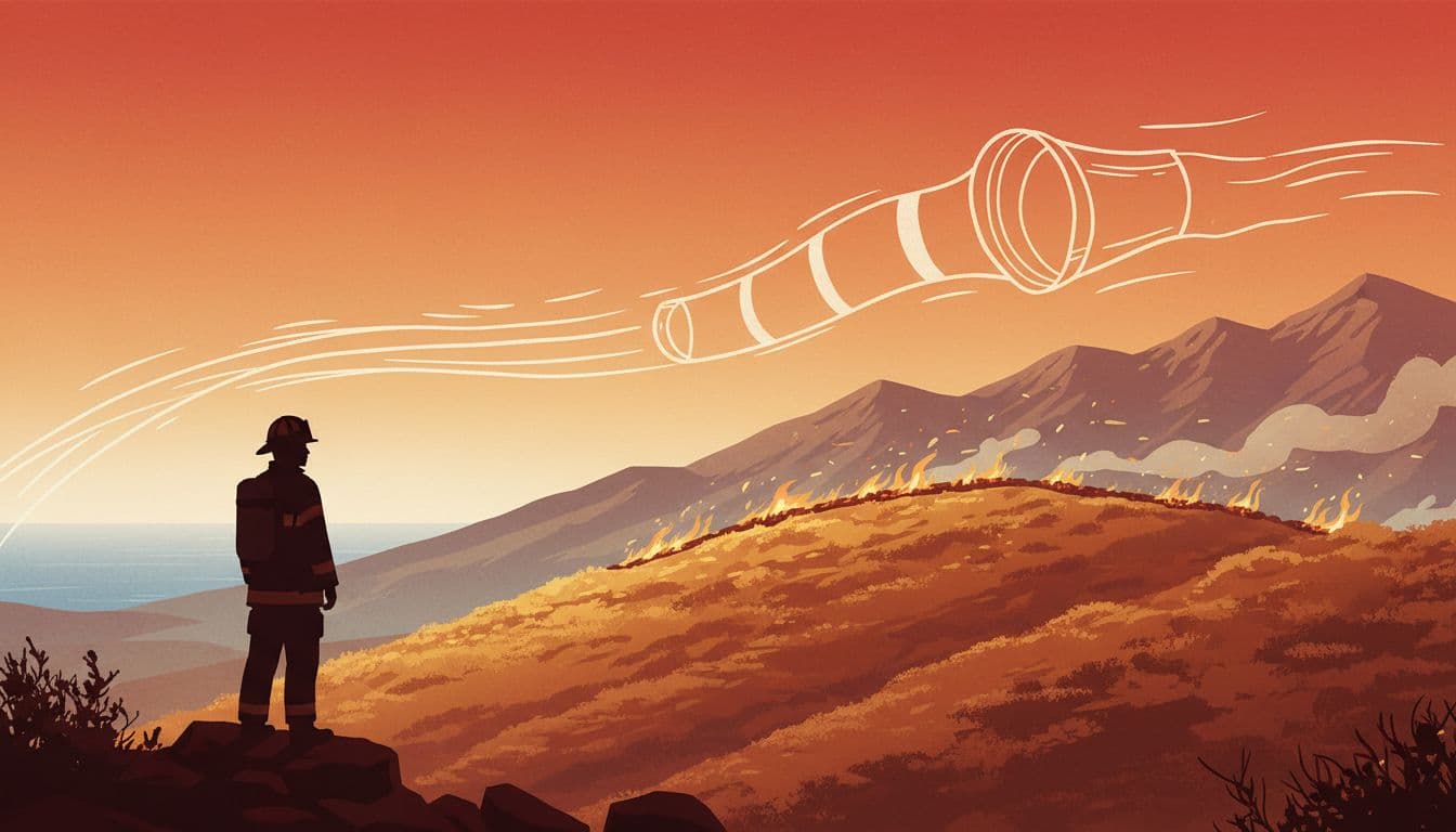 Illustration of fire weather risk during Santa Ana winds in Southern California