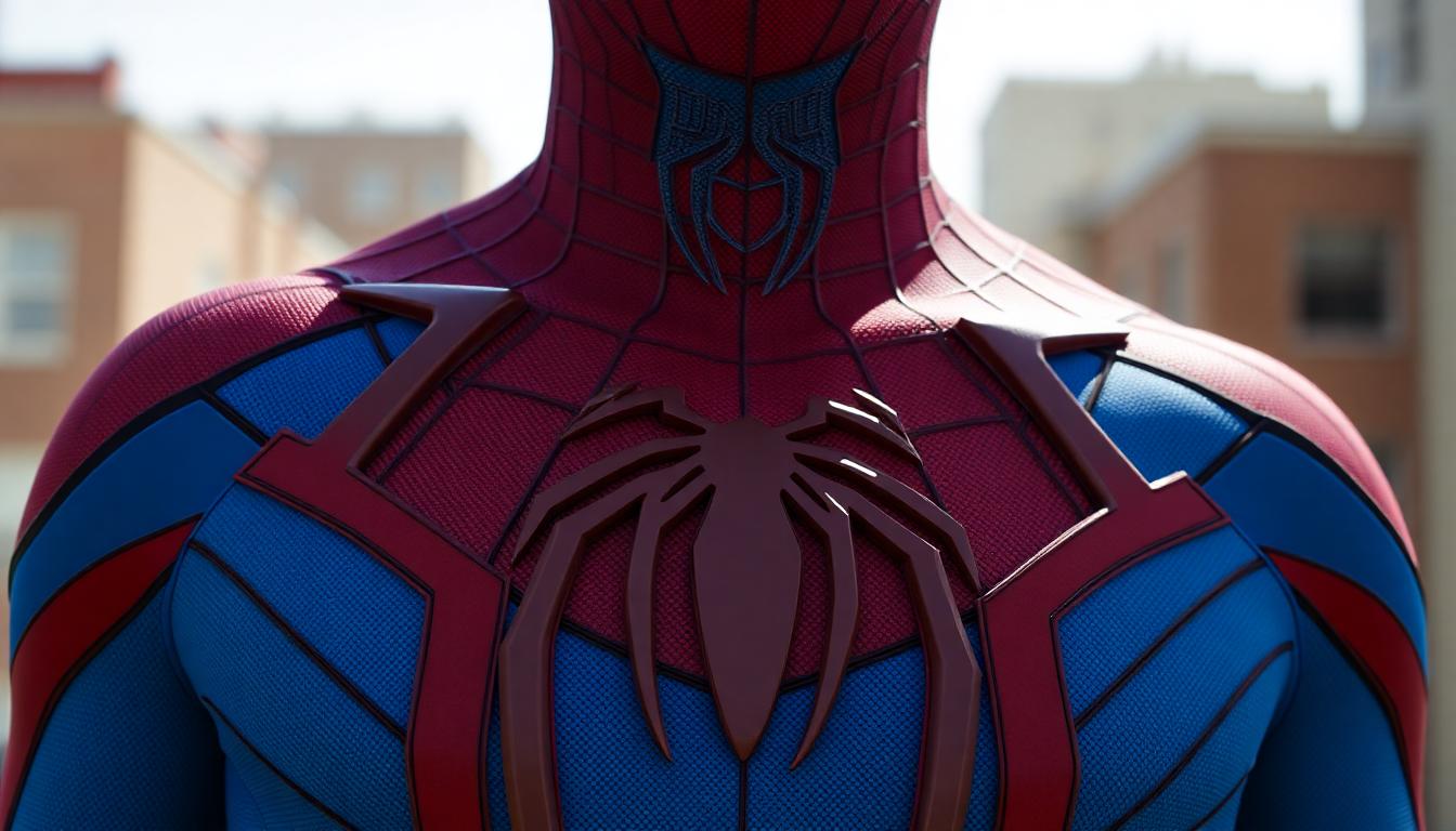 Spider-Man: Brand New Day—Mark Ruffalo and Tom Holland Team Up for a Classic MCU Adventure 3 Close-up of Spider-Man's new blue-accented suit with raised webbing and classic emblem