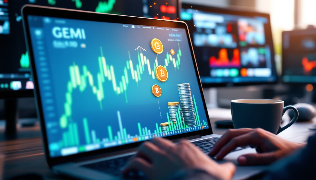 GEMI stock chart surge on trading laptop