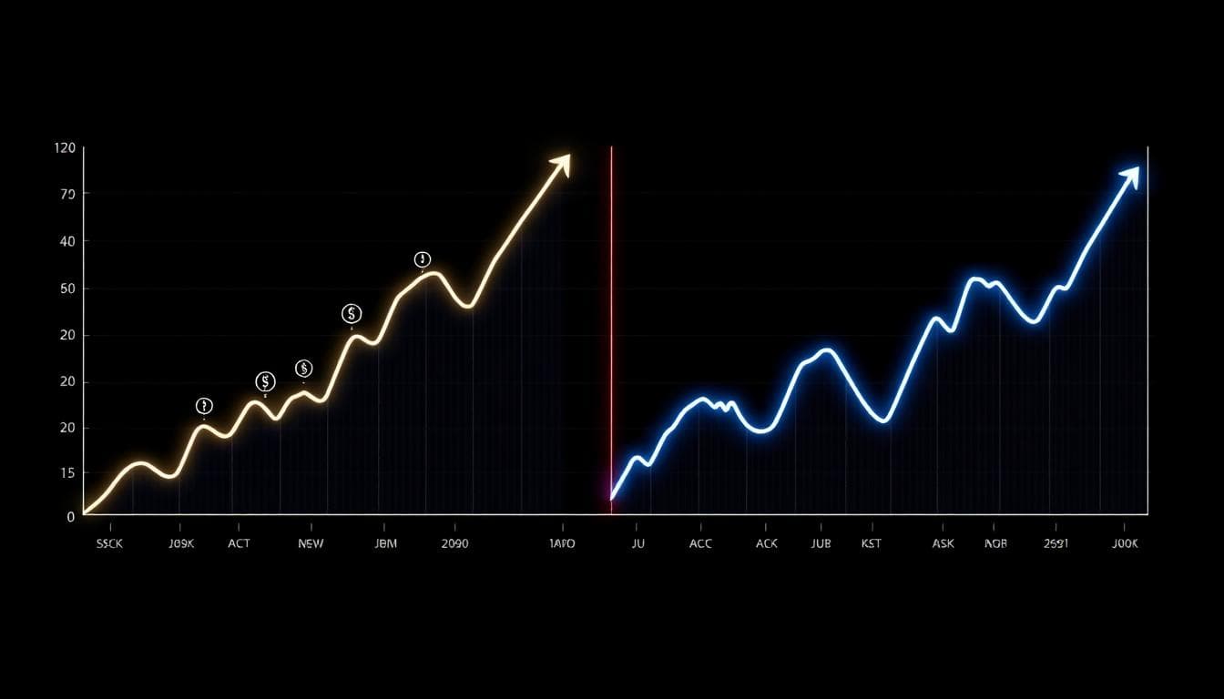 Stocks vs Crypto: Where Should You Invest? 3 Visual comparison of smoother stock returns vs volatile crypto