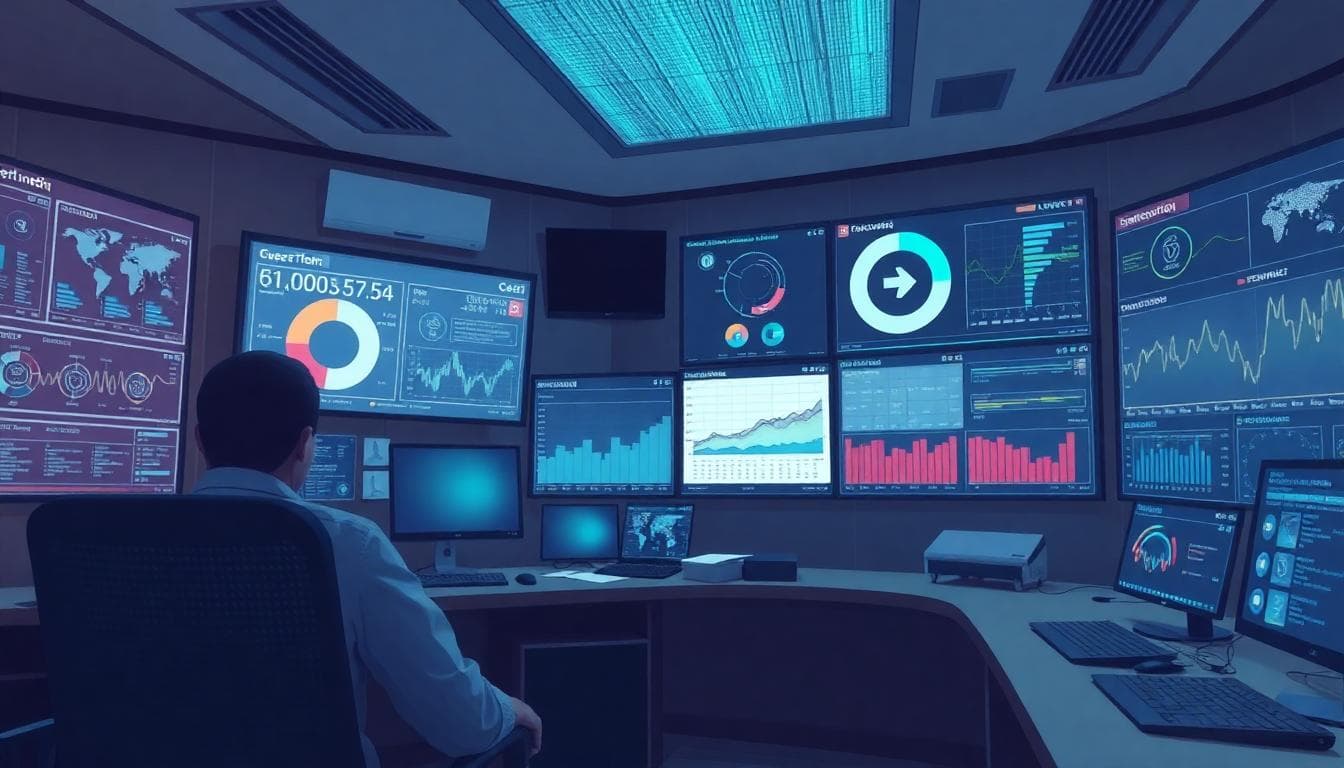 Who Benefits Most from the Nvidia–Nokia Deal? 3 Telecom operations center with dashboards for network KPIs and AI inference