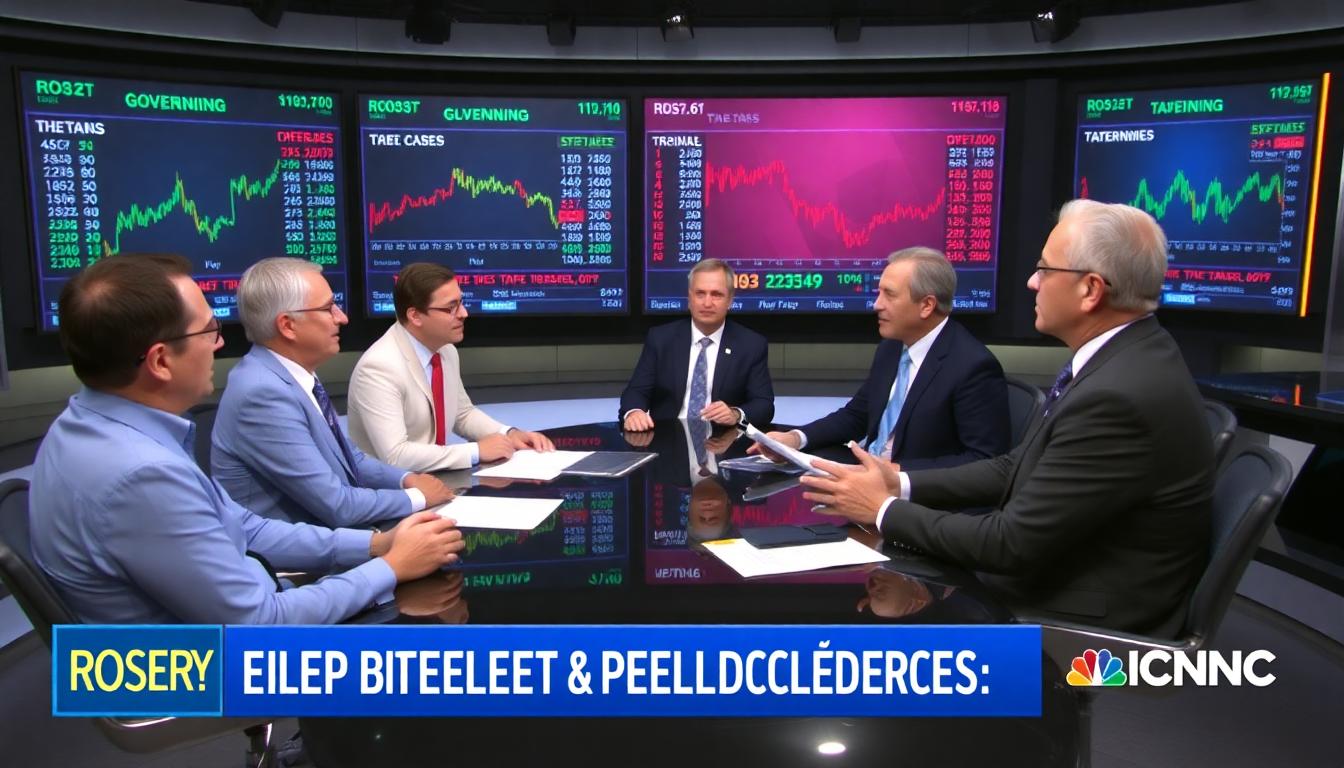 Inside Article Image 2: TV shot of analysts and government negotiators discussing trade and tariffs