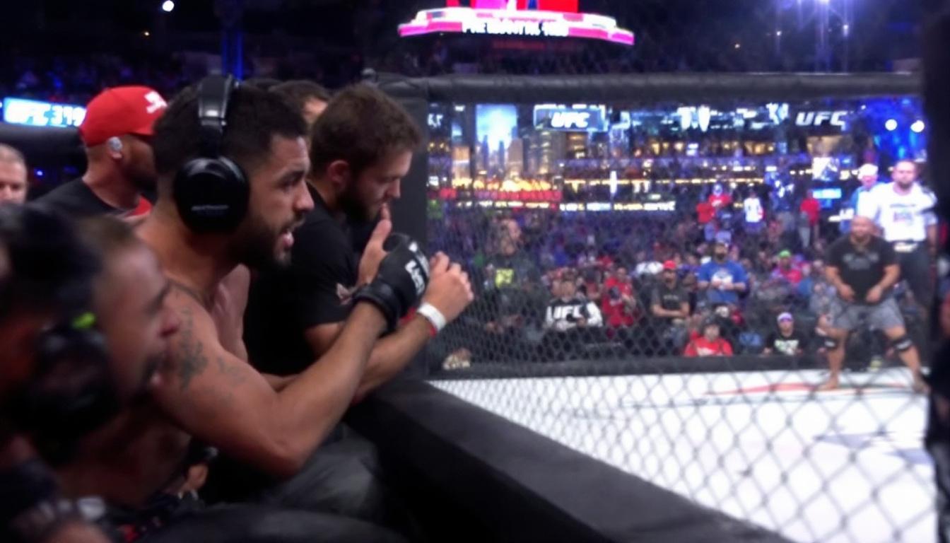 UFC 319 Chicago Prelims Recap & Results: Chimaev Dominates, Spinning Elbows Make History 3 Image: UFC fighters listening to their team shouting advice, prelims action