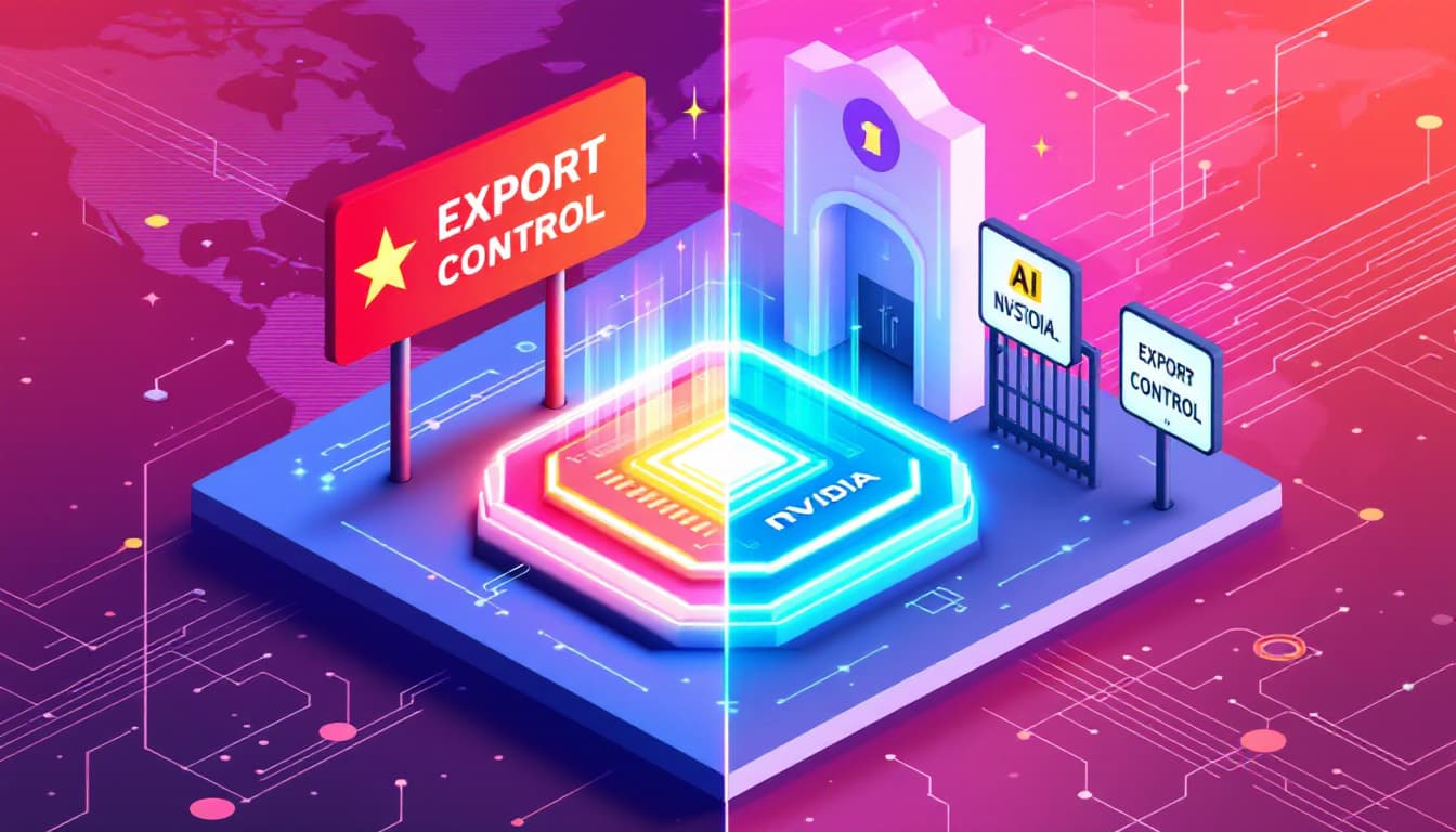 Nvidia’s Jensen Huang, US Export Controls, and the Future of AI Chips 2 Concept illustration of US-China AI chip export controls