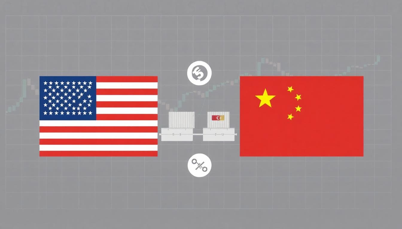 Amazon Stock Falls After New Tariff Threats: What It Means for Sellers, Shoppers, and Investors 3 Illustration of US and China flags with shipping containers and tariff icons