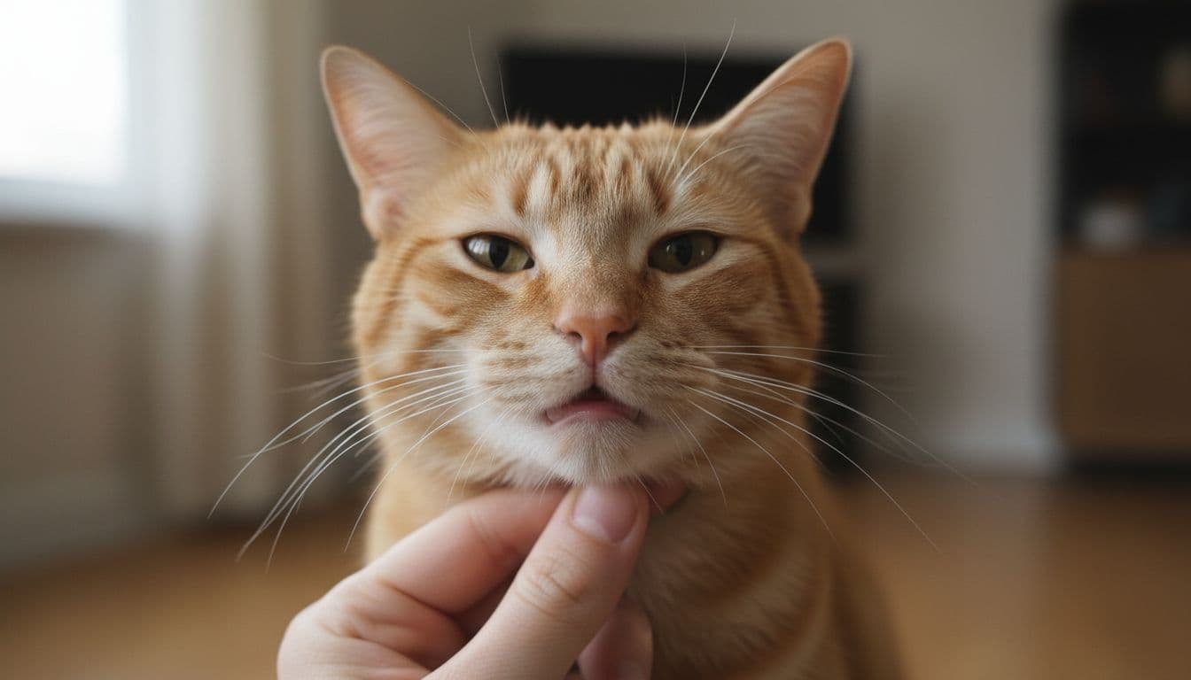 Best Ways of Keeping Cats Hydrated in a Multi-Cat Home: Smart Tips That Work 2 Close-up of cat's face with sunken eyes, dry gums in open mouth, and loose neck skin pinched slowly.
