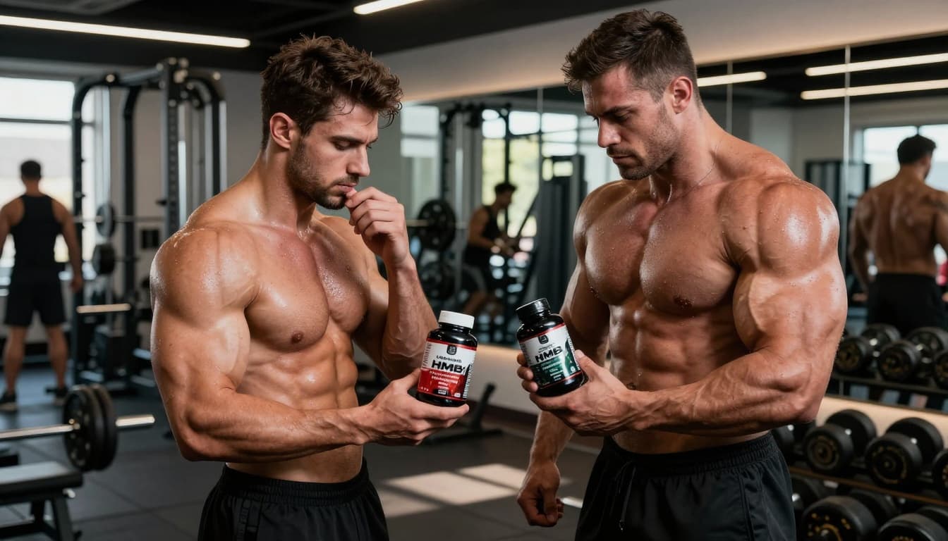 HMB vs arginine: ποιο συμπλήρωμα ταιριάζει σε μυϊκή μάζα, δύναμη και αποκατάσταση; 1 bodybuilders hmb l arginine gym comparison 2662cdce