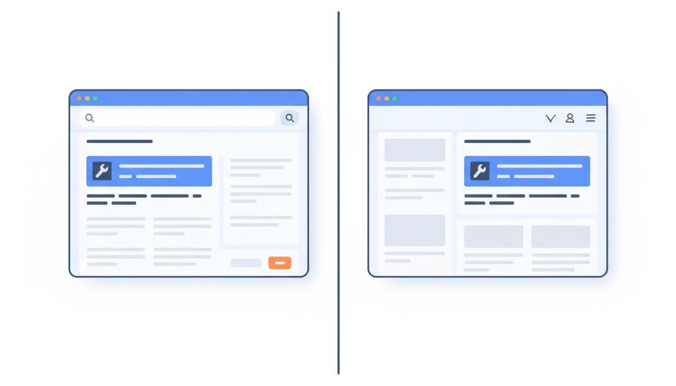 Split view illustration with Google search page on left showing top home service ad, and partner site on right with identical ad.
