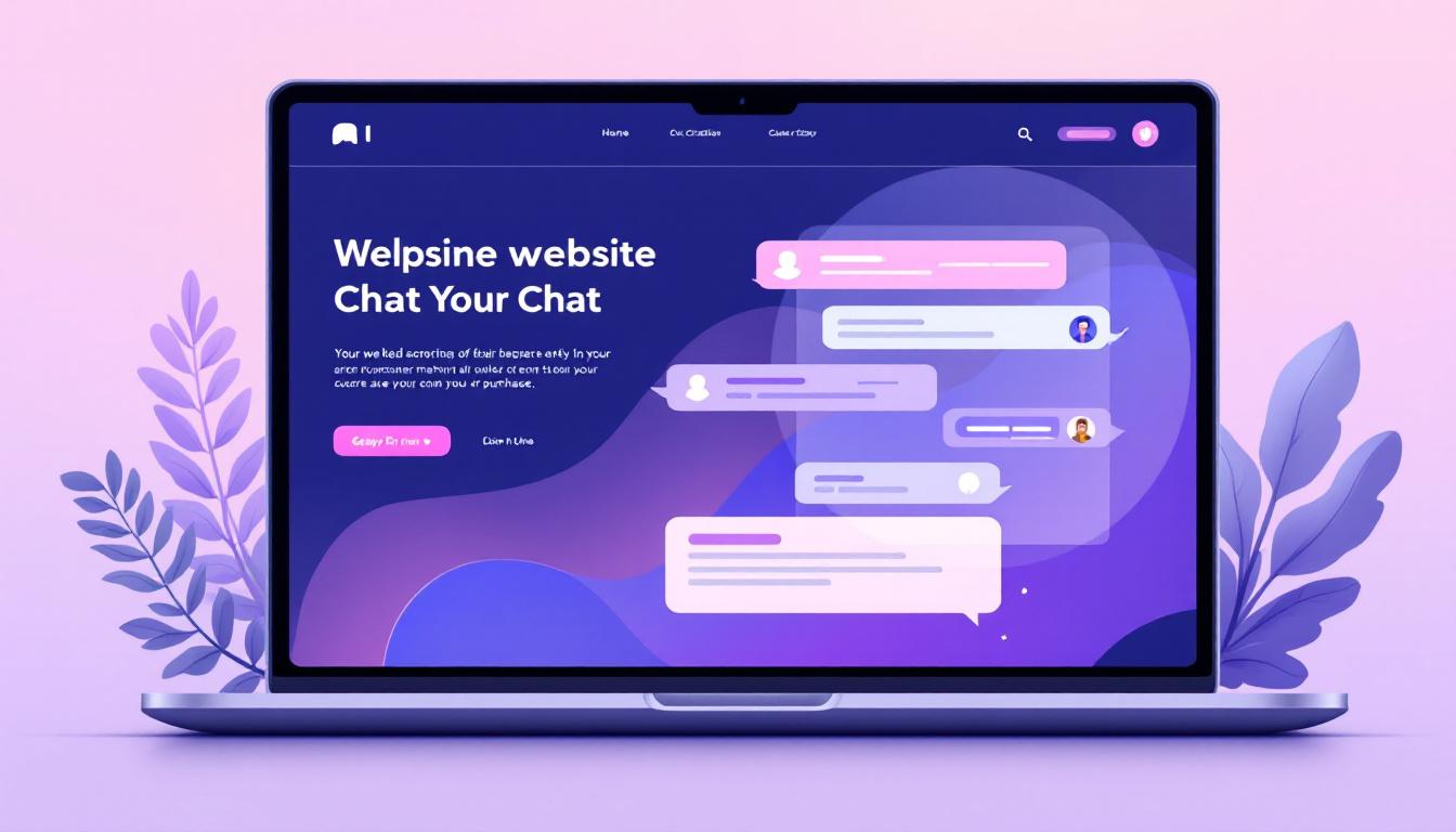 A modern website chat widget displayed on a laptop, with a customer getting instant AI chatbot assistance. Crisp, vector style with soft colors. Image created by AI.